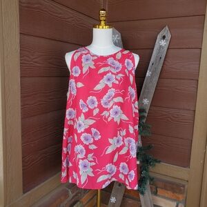 Emma & Olivia Coral Pink Floral Sleeveless Flowy Women's Blouse Size XL NWOT